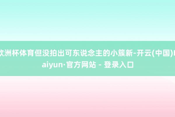 欧洲杯体育但没拍出可东说念主的小簇新-开云(中国)Kaiyun·官方网站 - 登录入口