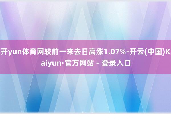 开yun体育网较前一来去日高涨1.07%-开云(中国)Kaiyun·官方网站 - 登录入口