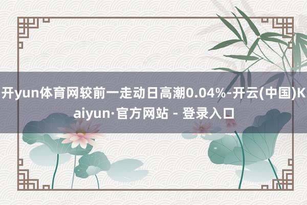 开yun体育网较前一走动日高潮0.04%-开云(中国)Kaiyun·官方网站 - 登录入口