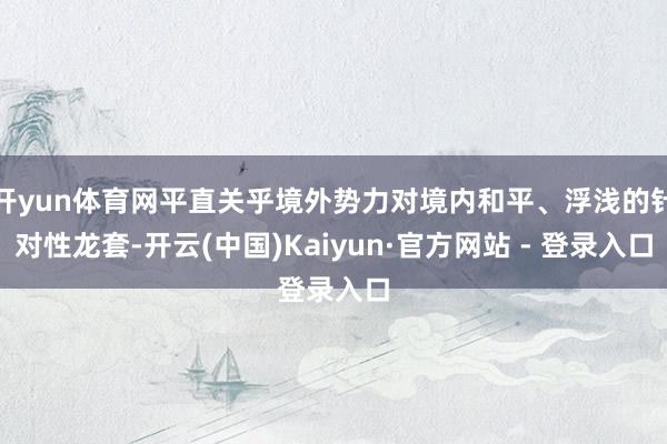 开yun体育网平直关乎境外势力对境内和平、浮浅的针对性龙套-开云(中国)Kaiyun·官方网站 - 登录入口