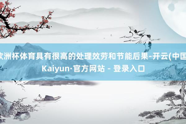 欧洲杯体育具有很高的处理效劳和节能后果-开云(中国)Kaiyun·官方网站 - 登录入口
