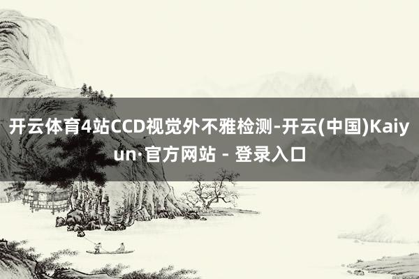 开云体育4站CCD视觉外不雅检测-开云(中国)Kaiyun·官方网站 - 登录入口